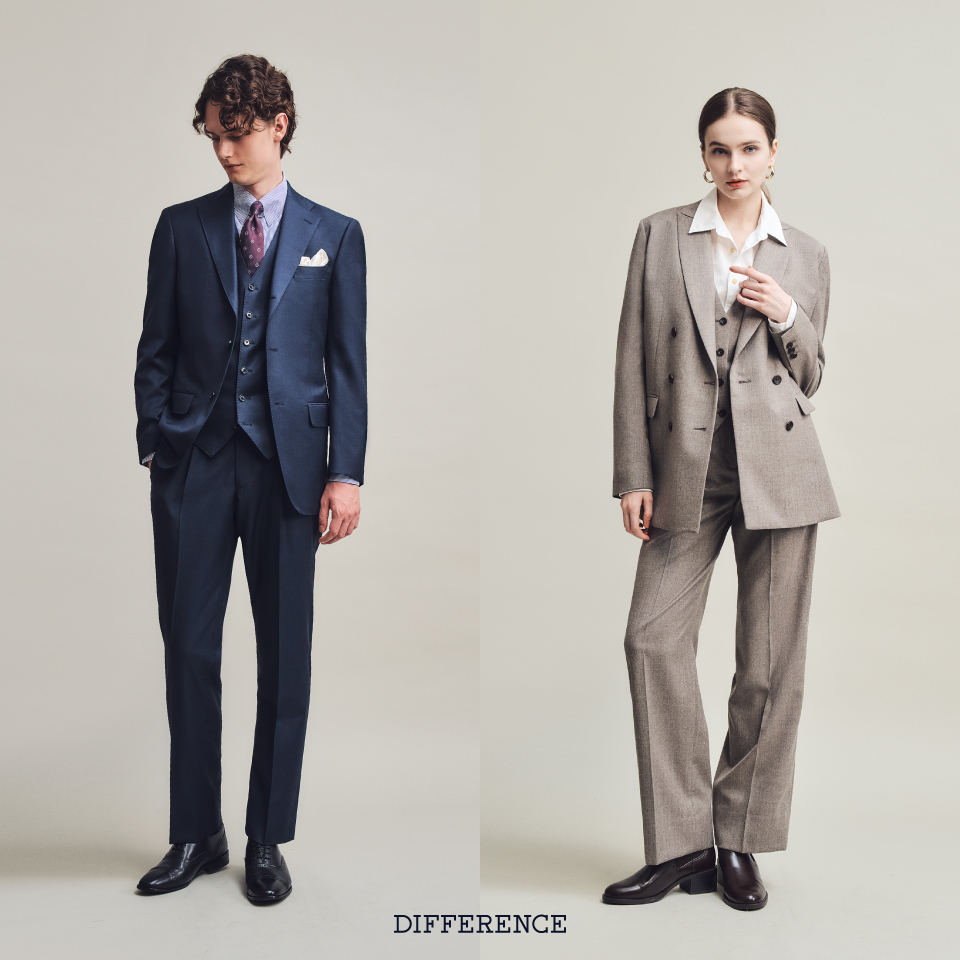 ディファレンス　difference スリーピース　オーダースーツ スリーピースフェア】<br>いつものスーツに、もう一つの愉しみを